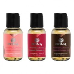 massage oil trio. dona 3 oil gift set