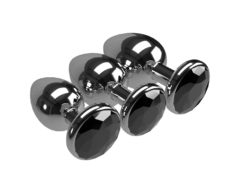 set of 3 black jewelled butt plugs