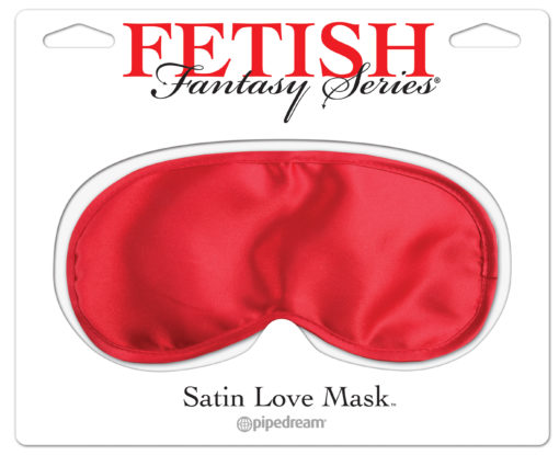 red satin love mask