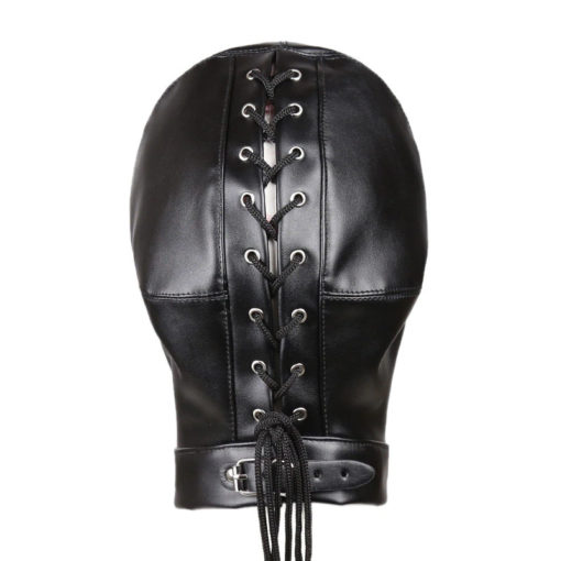 leather hood lace up