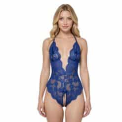 Hot shot crotchless blue teddy front